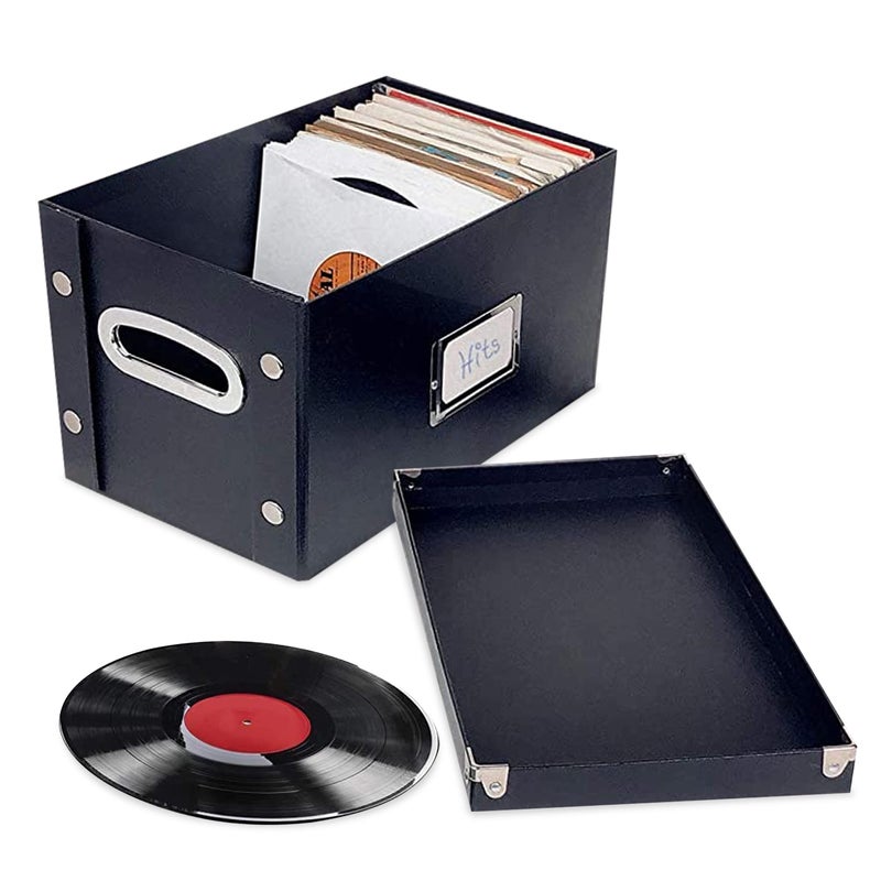 Snap-N-Store Vinyl Record Storage Box - 12" - 1 Pack- Crate Holds up to 75 Vinyl Albums - Berry - Image 1